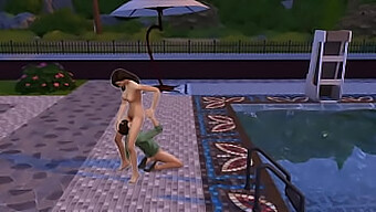 Young Man Enjoys Rough Sex With Poolside Maid