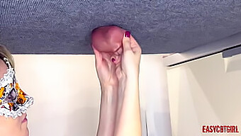 Bdsm Mistress Stretches Her Sub'S Testicles To The Max