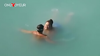 Fortunate Man Spots A Busty Black Mermaid In The Ocean