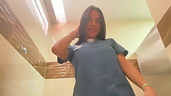 A Colombian Student Nurse Pleasures Herself In The Hospital Lavatory